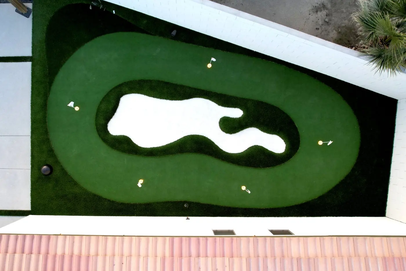 Custom putting green from above